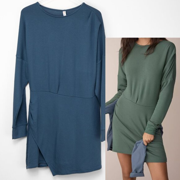 Anthropologie Dresses & Skirts - Daily Practice by Anthropologie Long-Sleeve Asymmetrical Mini Dress Blue Large